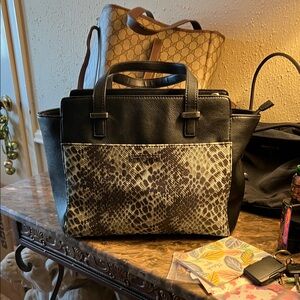 Kenneth Cole Reaction Python Embossed Shoulder Bag - call outs
